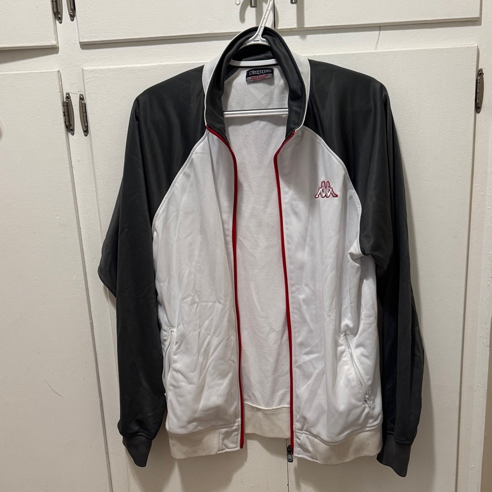 Kappa Women's Black, White, and Red Windbreaker